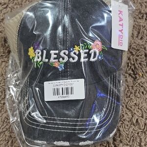 Katydid Black Cap with Colorful Embroidery